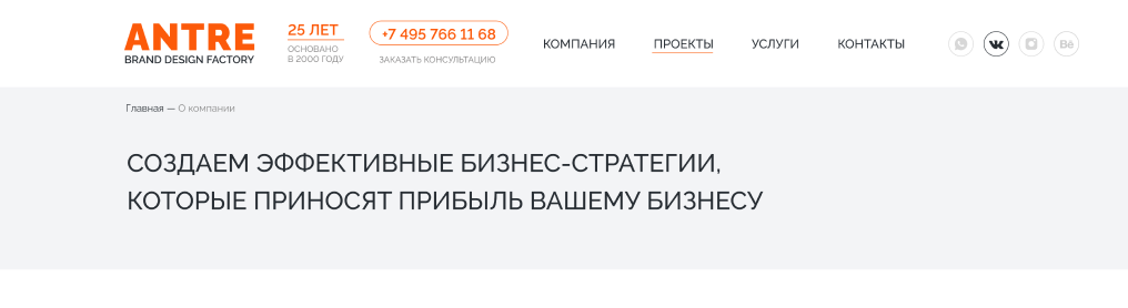 Страница о компании